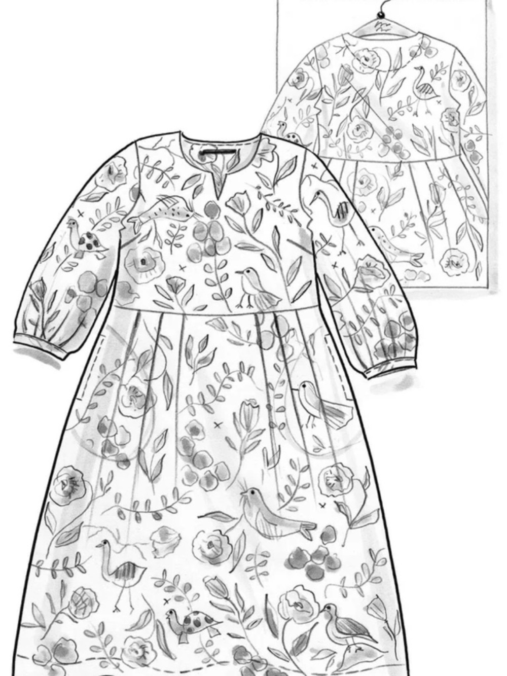 GUDRUN SJODEN w/ FIRM PRICE Mockingbird“ organic LINEN w gorgeous water colours! - Picture 7 of 7